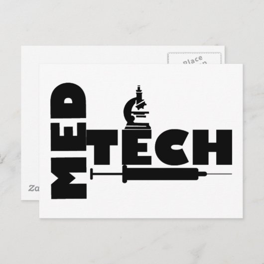 MED TECH MICROSCOPE SYRINGE LOGO POSTKARTE (Vorne/Hinten)