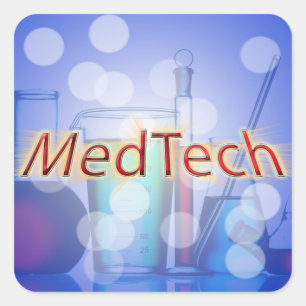 Med Tech-STERNEXPLOSION-LOGO Quadratischer Aufkleber