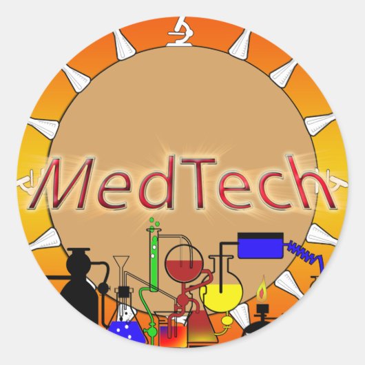 Med Tech-STERNEXPLOSION-LOGO Runder Aufkleber (Vorderseite)
