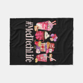 Med Tech Women Coffee Lovers Funny Valentine's Day Fleecedecke (Vorderseite (Horizontal))