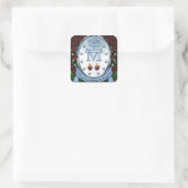 Medaille 2 quadratischer aufkleber (Tasche)