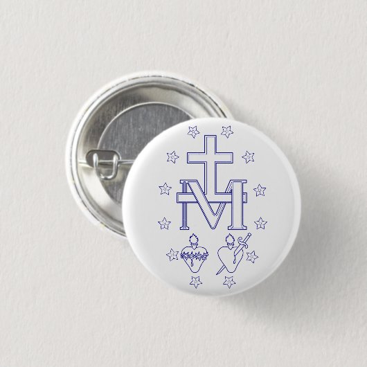 Medaille der Gottesmutter Button (Vorne & Hinten)