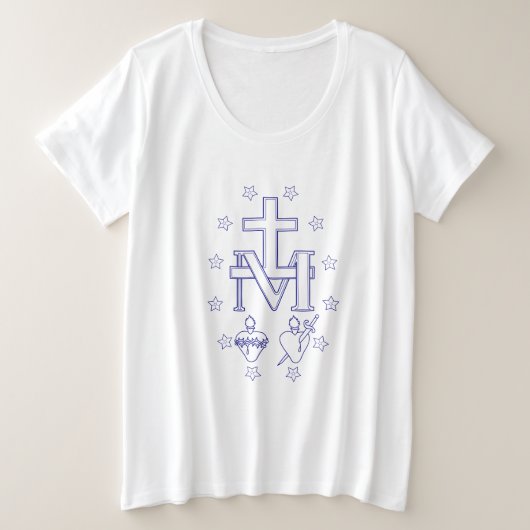 Medaille der Gottesmutter Große Größe T-Shirt (Design vorne)
