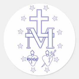 Medaille der Gottesmutter Runder Aufkleber