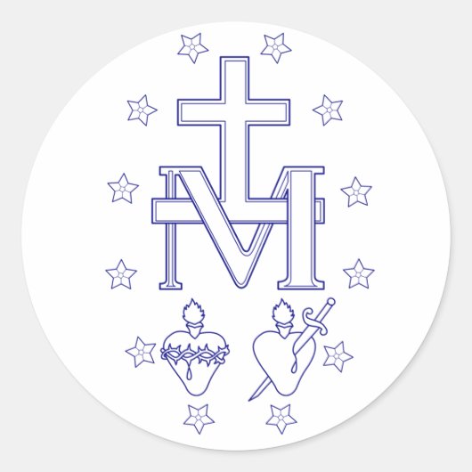 Medaille der Gottesmutter Runder Aufkleber (Vorderseite)