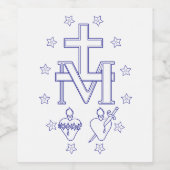 Medaille der Gottesmutter Weinetikett (Einzelnes Label)