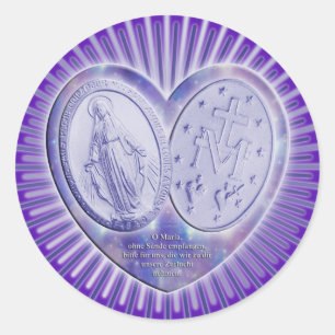 Medaille   lila runder aufkleber