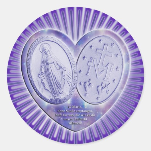 Medaille | lila runder aufkleber (Vorderseite)