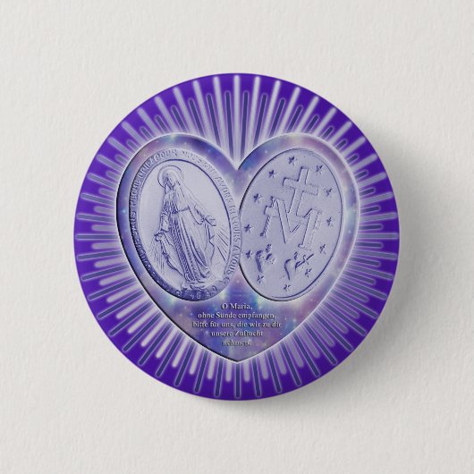 medaille miraculeuse / Wunderbare Medaille | lila Button (Vorderseite)