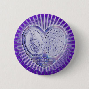 medaille miraculeuse / Wunderbare Medaille lila Button