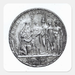 Medaille von Papst Julius III Quadratischer Aufkleber