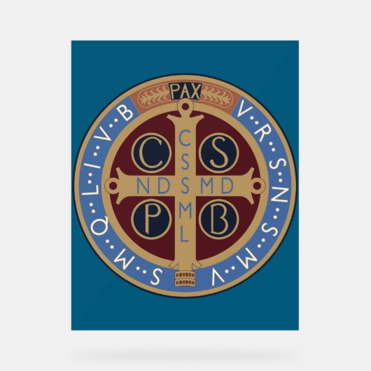 Medaille von Saint-Benedikt Acrylschild (Vorderseite)