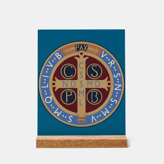 Medaille von Saint-Benedikt Acrylschild (Vorderseite)
