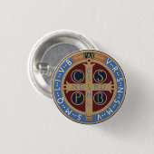 Medaille von Saint-Benedikt Button (Vorne & Hinten)