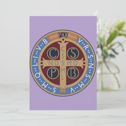 Medaille von Saint-Benedikt Dankeskarte (Stehend Vorderseite)