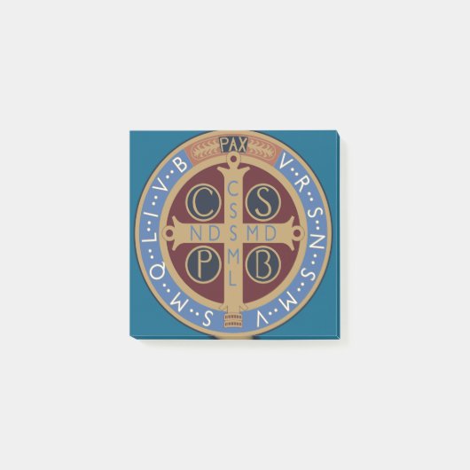 Medaille von Saint-Benedikt Post-it Klebezettel (Vorderseite)