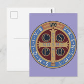 Medaille von Saint-Benedikt Postkarte (Vorne/Hinten)