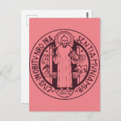 Medaille von Saint-Benedikt Postkarte (Vorne/Hinten)