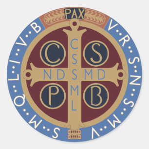 Medaille von Saint-Benedikt Runder Aufkleber