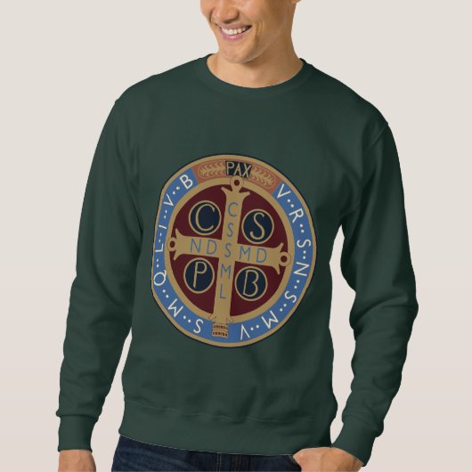 Medaille von Saint-Benedikt Sweatshirt (Vorderseite)
