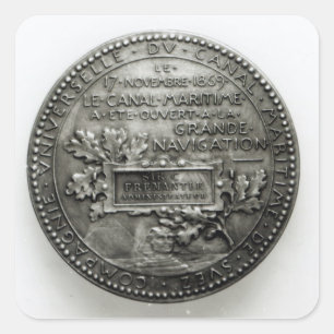 Medaille, welche die Öffnung des Suez gedenkt Quadratischer Aufkleber