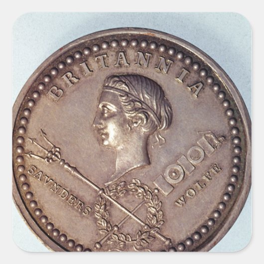 Medaille zum Gedenken an die britische Vereinnahmu Quadratischer Aufkleber (Vorderseite)