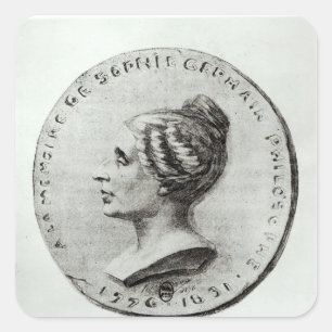 Medaille zur Darstellung von Sophie Germain Quadratischer Aufkleber