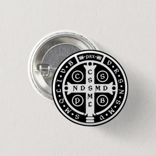 Medaillen-Kreuz St. Benedict Button (Vorne & Hinten)