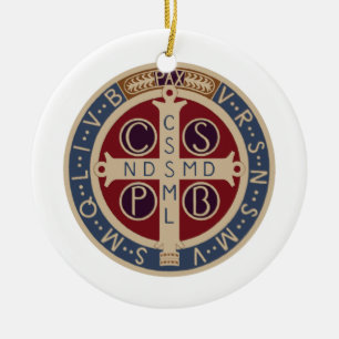 Medaillen-Verzierung St. Benedict Keramik Ornament