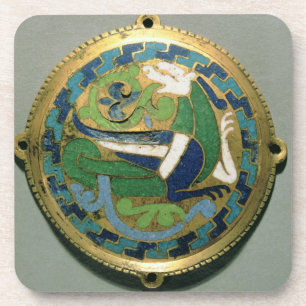Medaillon, das einen Drachen, Franzosen, von Getränkeuntersetzer