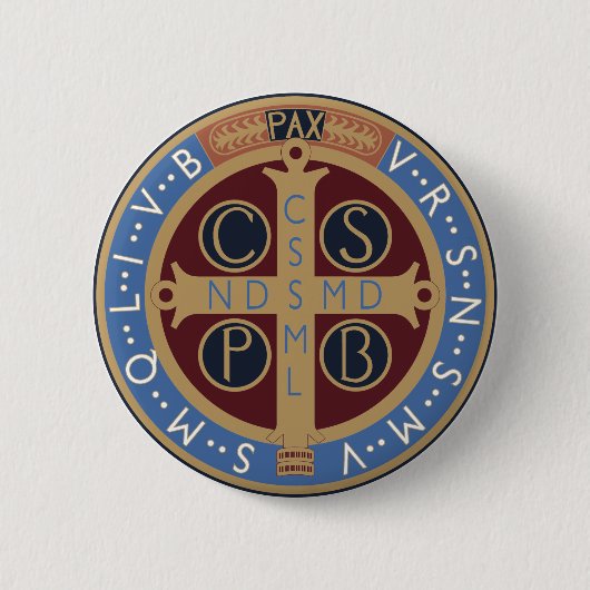 Medaillon des heiligen Benedikts Button (Vorderseite)