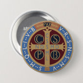 Medaillon des heiligen Benedikts Button (Vorne & Hinten)
