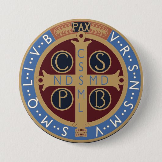 Medaillon des heiligen Benedikts Button (Vorderseite)