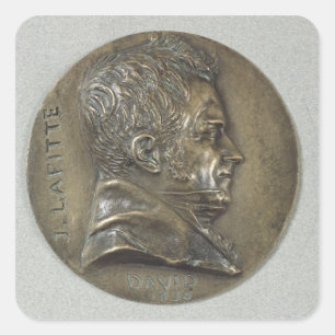 Medaillon mit einem Porträt von Jacques Lafitte Quadratischer Aufkleber