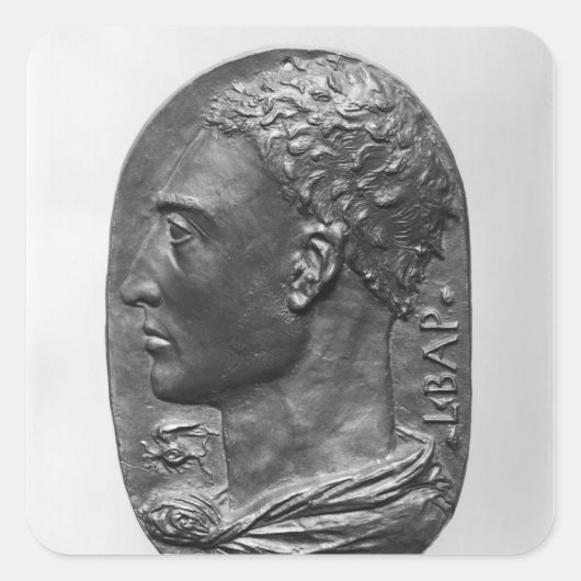 Medaillon-Selbstporträt Quadratischer Aufkleber (Vorderseite)