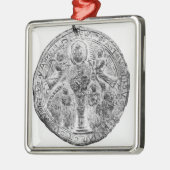 Medaillon verziert in der Cloisonnetechnik Ornament Aus Metall (Links)