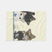 Medaka Katzen Fleecedecke (Vorderseite (Horizontal))