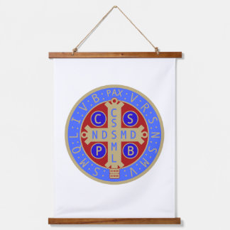 Medal of St. Benedict Tapestry Wandteppich Mit Holzrahmen