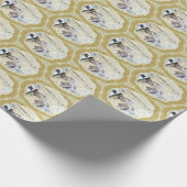 Medallien in blau und grün geschenkpapier (Ecke)