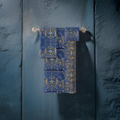 Medallien, Motifs Blue Gold Viktorianisch Silber Badhandtuch Set