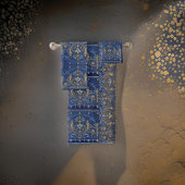 Medallien, Motifs Blue Gold Viktorianisch Silber Badhandtuch Set