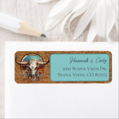 Medallion-Adressetikett für Longhorn-Western (Insitu)