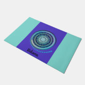 Medallion Aqua Blue lila Welcome Mat Fußmatte (Schrägansicht)