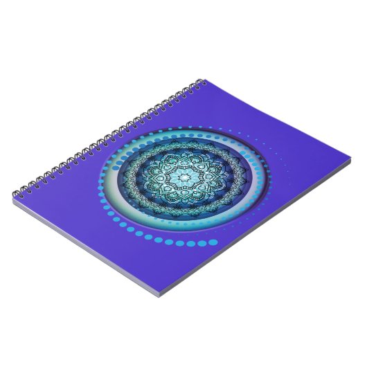 Medallion Blue Lila Green Design Spiral Notebook Notizblock (Linke Seite)