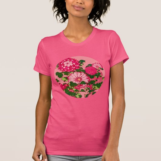 Medallion der japanischen Blume, Fuchsien und Kora T-Shirt (Vorderseite)