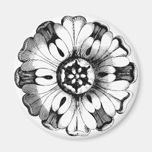 Medallion der Vintagen modernen Blume Magnet