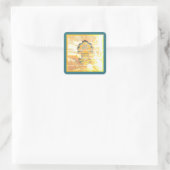 Medallion des blauen Ozeans Quadratischer Aufkleber (Tasche)