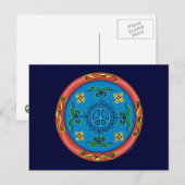 Medallion Design Peace Sign Postkarte (Vorne/Hinten)