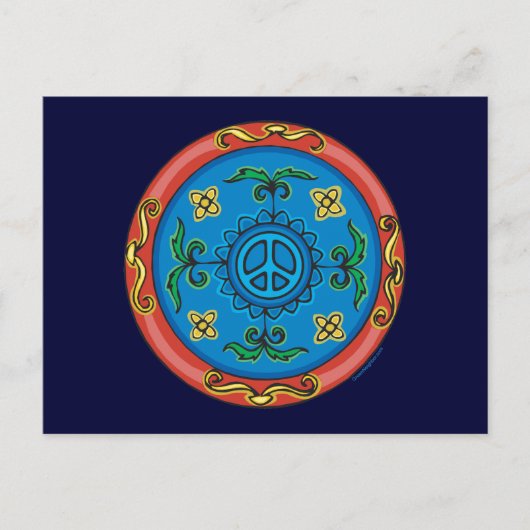 Medallion Design Peace Sign Postkarte (Vorderseite)