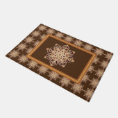 Medallion Doormat Gold & Braun Fußmatte (Schrägansicht)